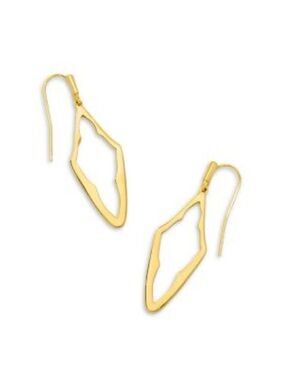 NEW Kendra Scott Gold Abbie Elongated Open Drop Earrings